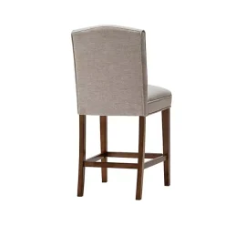 Kirklands Home Bar Stools & Counter Height Stools|Upholstered Wood Counter Stool Ivory