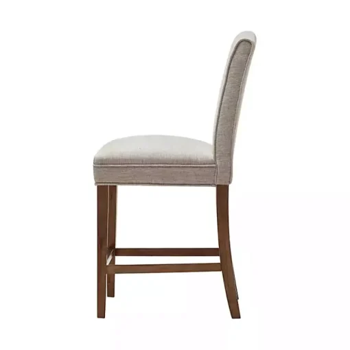 Kirklands Home Bar Stools & Counter Height Stools|Upholstered Wood Counter Stool Ivory