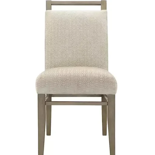 Kirklands Home Dining Chairs|Upholstered Wooden Dining Chairs, Set of 2 Ivory