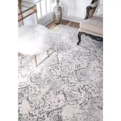 Kirklands Home Area Rugs|Ivory Vintage Odell Square Area Rug, 8 ft.