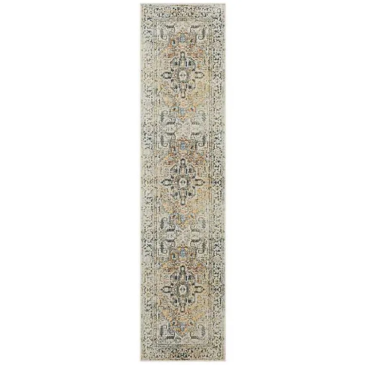 Kirklands Home Area Rugs|Wilcox Medallion Runner, 2x8 Ivory