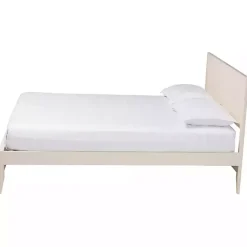 Kirklands Home Beds & Headboards|Wood Fluted Headboard Primrose Queen Bed Ivory