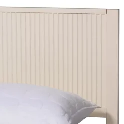 Kirklands Home Beds & Headboards|Wood Fluted Headboard Primrose Queen Bed Ivory