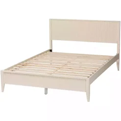 Kirklands Home Beds & Headboards|Wood Fluted Headboard Primrose King Bed Ivory
