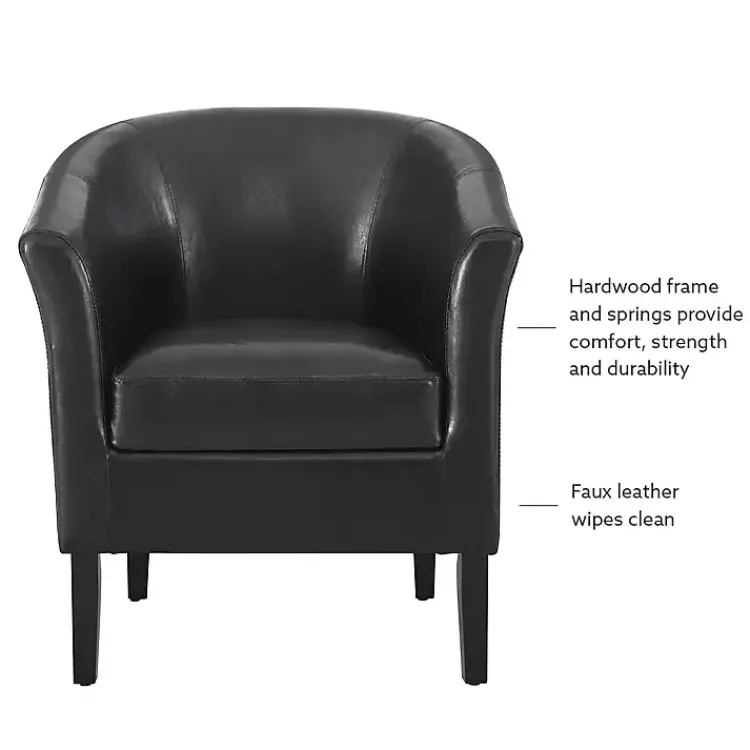 Kirklands Home Accent Chairs|Jack Barrel Back Club Chair Black