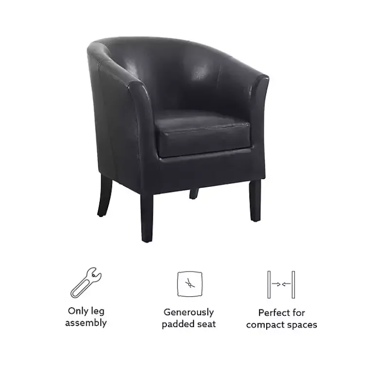 Kirklands Home Accent Chairs|Jack Barrel Back Club Chair Black