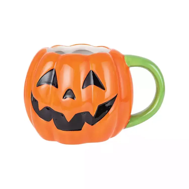 Jack O' Lantern & Cat Halloween Mugs, Set of 2 Halloween
