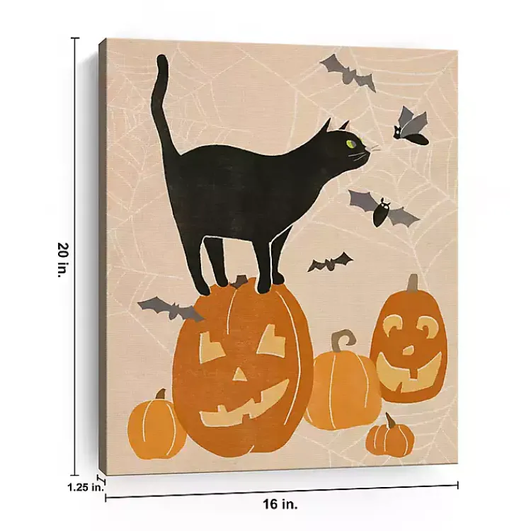 Jack 'O Lantern Cat Halloween Wall Plaque, 20 in. Halloween