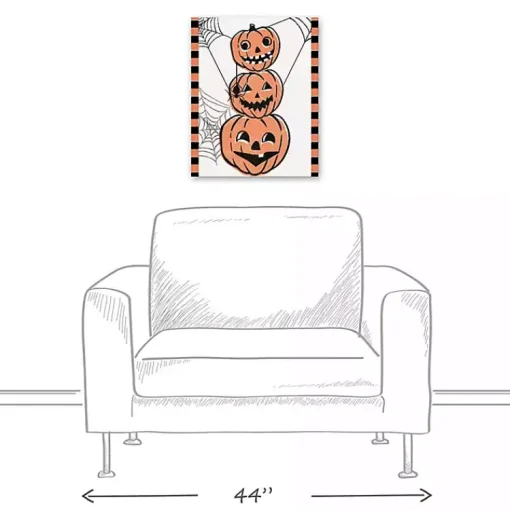 Clearance Jack O' Lantern Stack Halloween Canvas Art Print Halloween