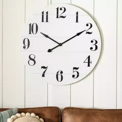 Kirklands Home Clocks|Jake and Black Wooden Wall Clock White