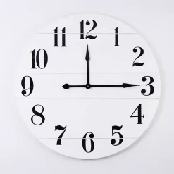 Kirklands Home Clocks|Jake and Black Wooden Wall Clock White