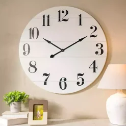 Kirklands Home Clocks|Jake and Black Wooden Wall Clock White