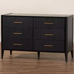 Kirklands Home Cabinets & Sideboards|James 6-Drawer Dresser Black