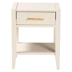 Kirklands Home Dressers & Chests|James Mid-Century 1-Drawer Nightstand Ivory