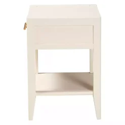 Kirklands Home Dressers & Chests|James Mid-Century 1-Drawer Nightstand Ivory