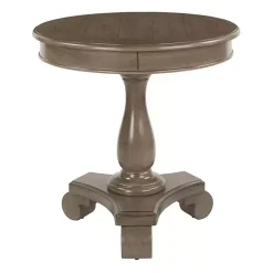 Kirklands Home Accent & End Tables|Java Traditional Round Pedestal Accent Table Brown