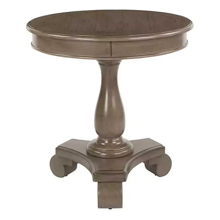 Kirklands Home Accent & End Tables|Java Traditional Round Pedestal Accent Table Brown