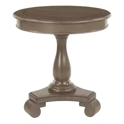 Kirklands Home Accent & End Tables|Java Traditional Round Pedestal Accent Table Brown