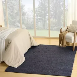 Kirklands Home Area Rugs|Jaxon Navy Natural Jute Area Rug, 5x7 Blue