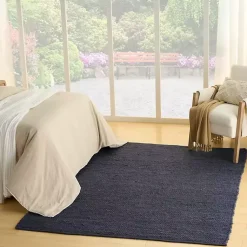 Kirklands Home Area Rugs|Jaxon Navy Natural Jute Area Rug, 8x10 Blue