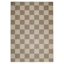 Kirklands Home Area Rugs|Jaya Natural Checkered Washable Area Rug, 5x7