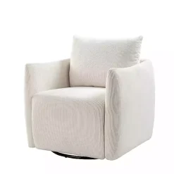 Kirklands Home Accent Chairs|Jerri Corduroy Swivel Accent Chair Ivory