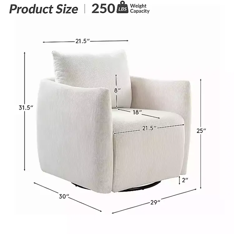 Kirklands Home Accent Chairs|Jerri Corduroy Swivel Accent Chair Ivory