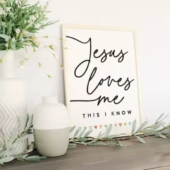 Kirklands Home Wall Quotes & Signs|Jesus Loves Me Wood Wall Plaque
