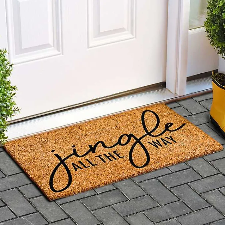 Hot Jingle All the Way Coir Doormat Outdoor Christmas Decorations