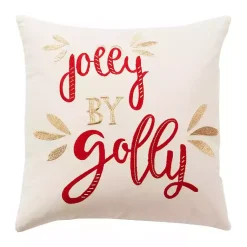 Discount Jolly by Golly Christmas Throw Pillow Christmas Pillows