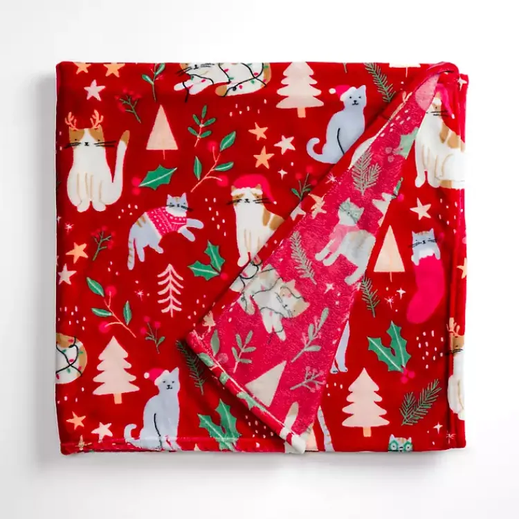 Sale Jolly Cats Plush Throw Blankets & Throws