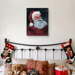 Clearance Jolly Santa Christmas Art Print Christmas Art & Wall Decor