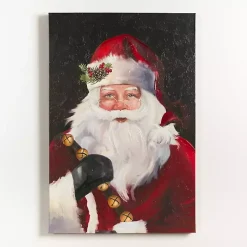 Sale Jolly Santa with Bells Canvas Art Print Christmas Art & Wall Decor