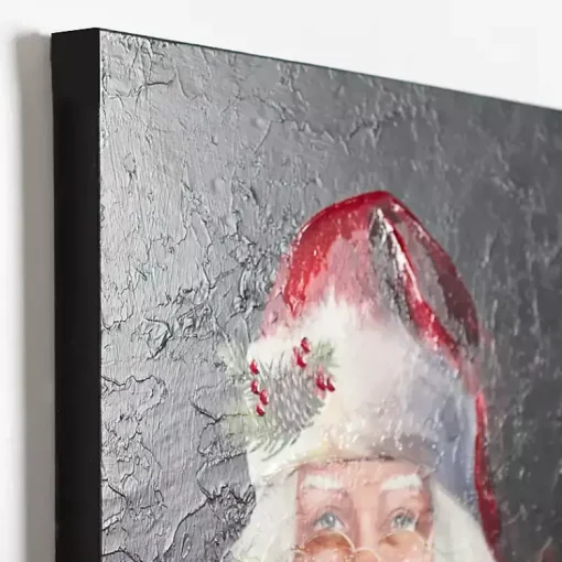 Sale Jolly Santa with Bells Canvas Art Print Christmas Art & Wall Decor
