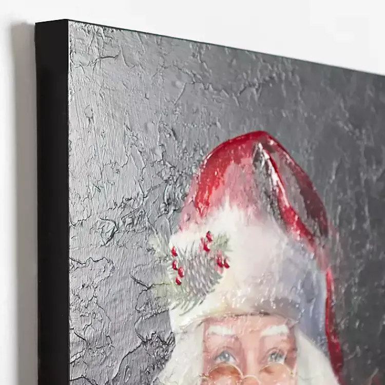 Sale Jolly Santa with Bells Canvas Art Print Christmas Art & Wall Decor