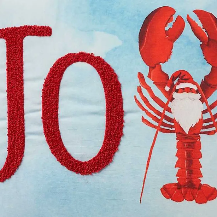 New Joy Santa Lobster Pom Pom Pillow Christmas Pillows