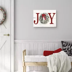 Online Joy Wreath Canvas Art Print Christmas Art & Wall Decor