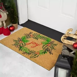 Hot Joy Wreath Decorative Christmas Doormat Outdoor Christmas Decorations