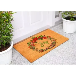 Outlet Joy Wreath Doormat Outdoor Christmas Decorations