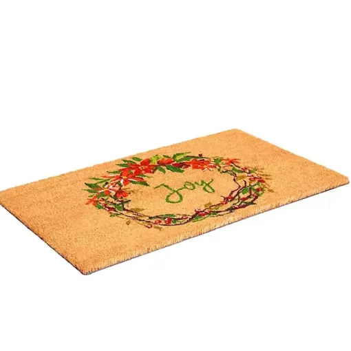 Outlet Joy Wreath Doormat Outdoor Christmas Decorations