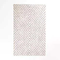 Kirklands Home Area Rugs|Julia Black and White Washable Area Rug, 5x8