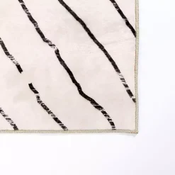 Kirklands Home Area Rugs|Julia Black and White Washable Area Rug, 5x8