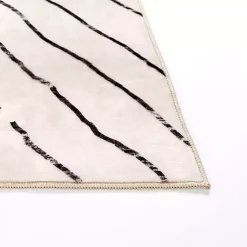 Kirklands Home Area Rugs|Julia Black and White Washable Area Rug, 5x8