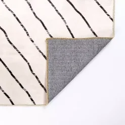 Kirklands Home Area Rugs|Julia Black and White Washable Area Rug, 5x8