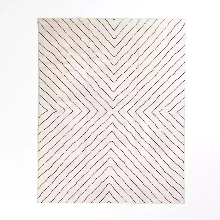 Kirklands Home Area Rugs|Julia Black and White Washable Area Rug, 8x10