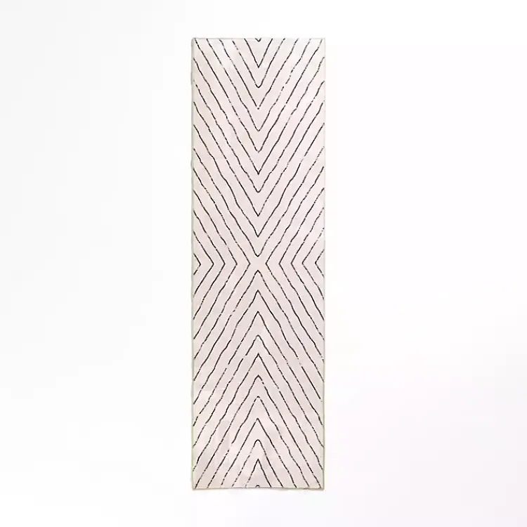 Kirklands Home Area Rugs|Julia Black and White Washable Runner, 2x7