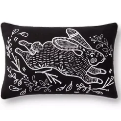 Sale Jumping Bunny Embroidered Easter Throw Pillow Easter Decorations