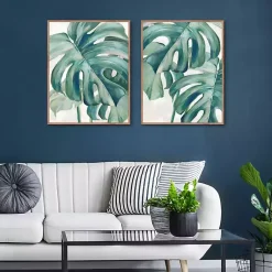 Kirklands Home Canvas Art|Jungle Symphony Framed Canvas Art Prints, Set of 2 Green