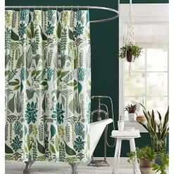 Kirklands Home Shower Curtains|Justina Blakeney Green Jardin Shower Curtain
