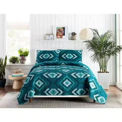 Kirklands Home Quilts|Justina Blakeney Midway 3-pc. Full/Queen Quilt Set Blue